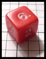 Dice : Dice - 6D - Red Opaque with White Numerals - FA collection buy Dec 2010
